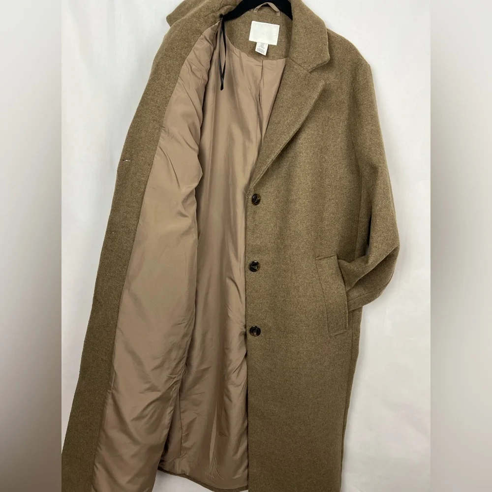 H&M women’s Brown Trench Coat,size medium - Picture 4 of 13